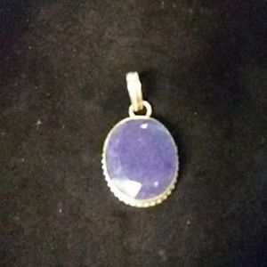 Amythst and silver Pendant 1 1/2 in.